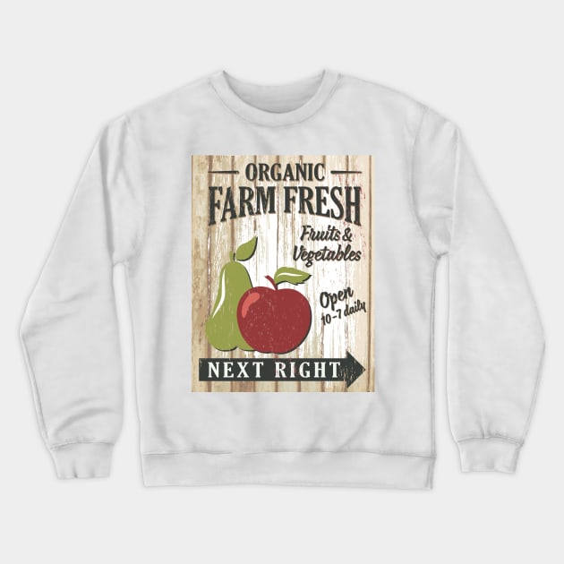 Vintage Farm Market Sign Crewneck Sweatshirt by SWON Design